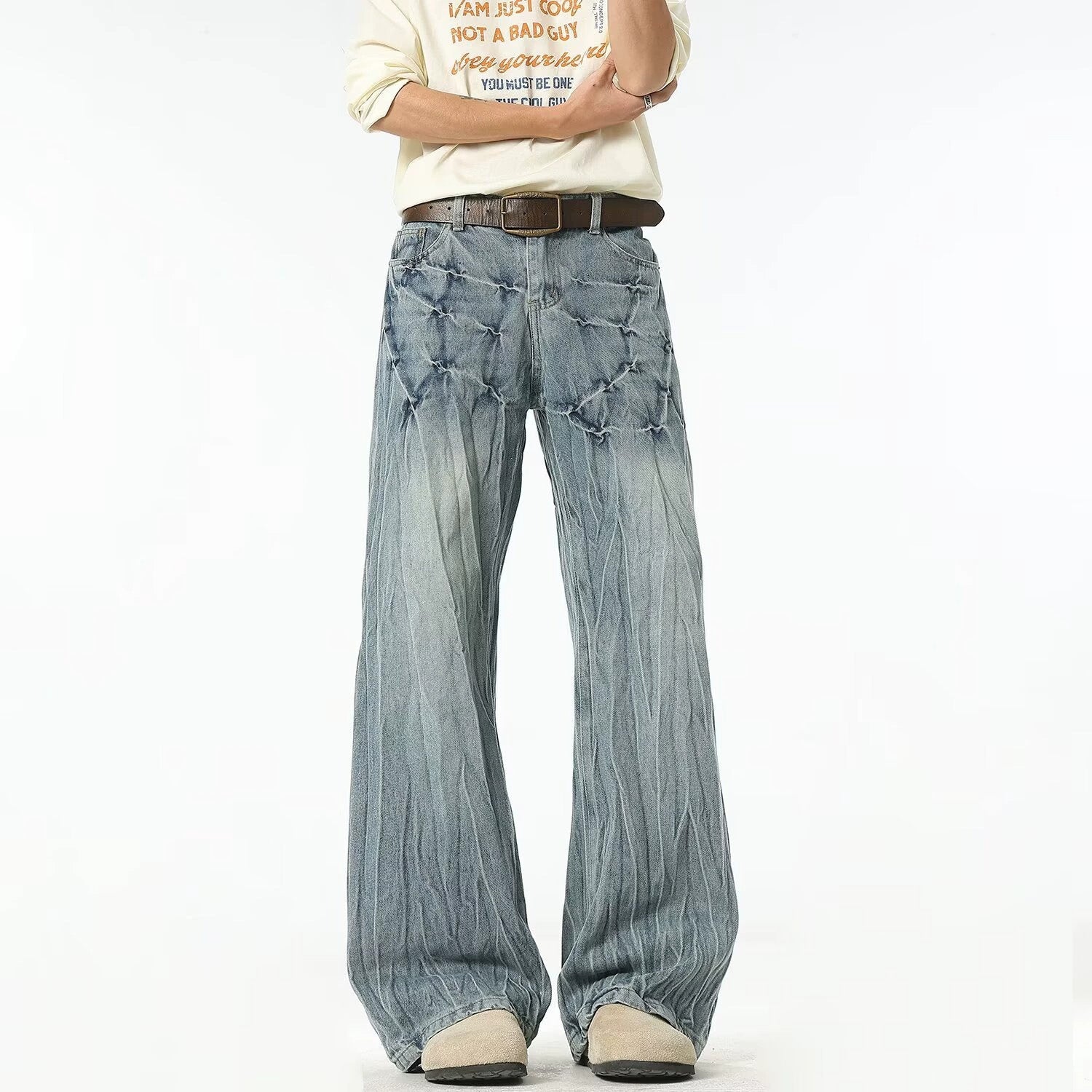 Electric Crackle Wide-Leg Jeans