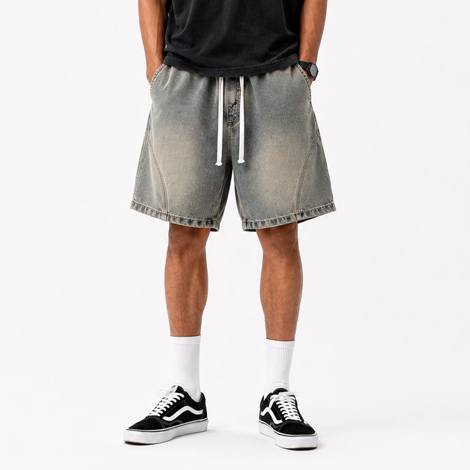 Lyocell Relaxed Denim Shorts