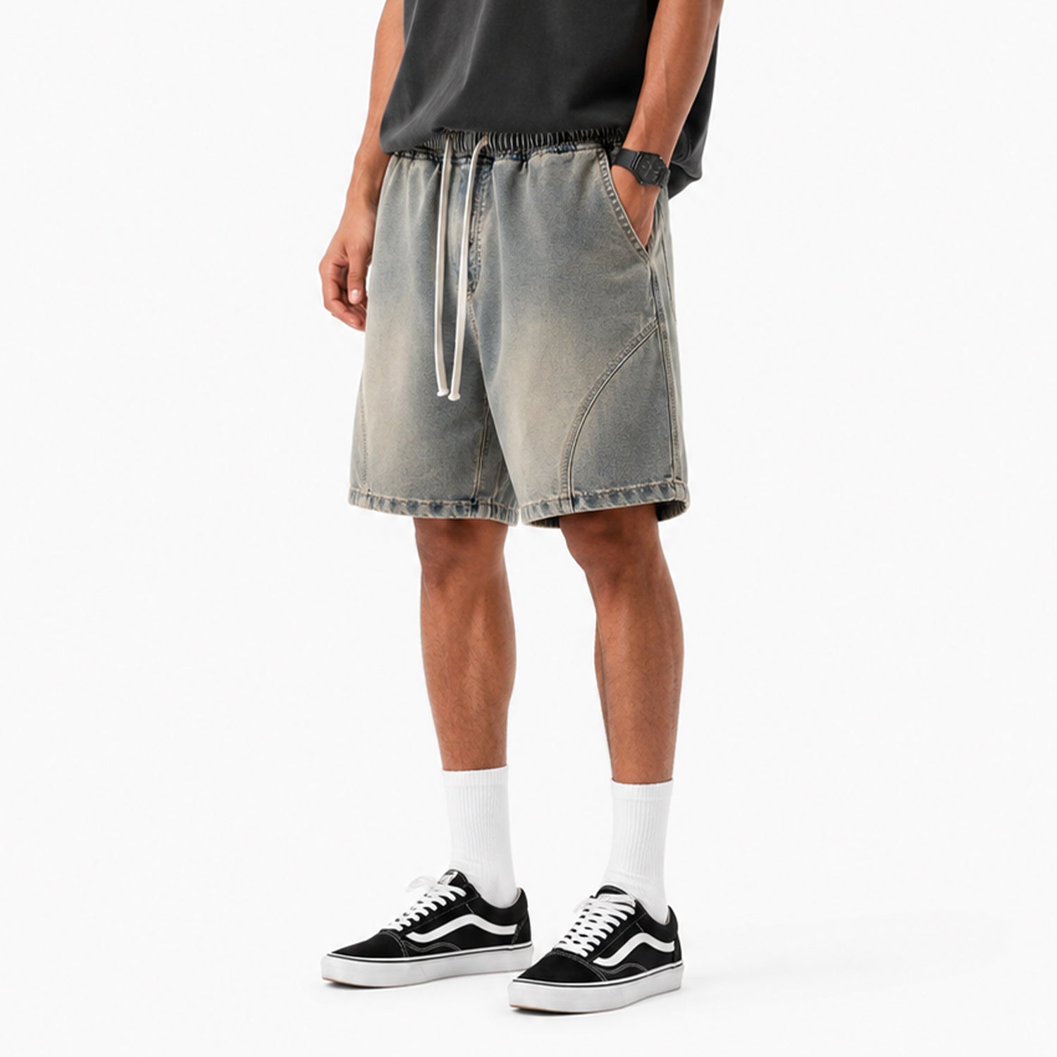 Lyocell Relaxed Denim Shorts