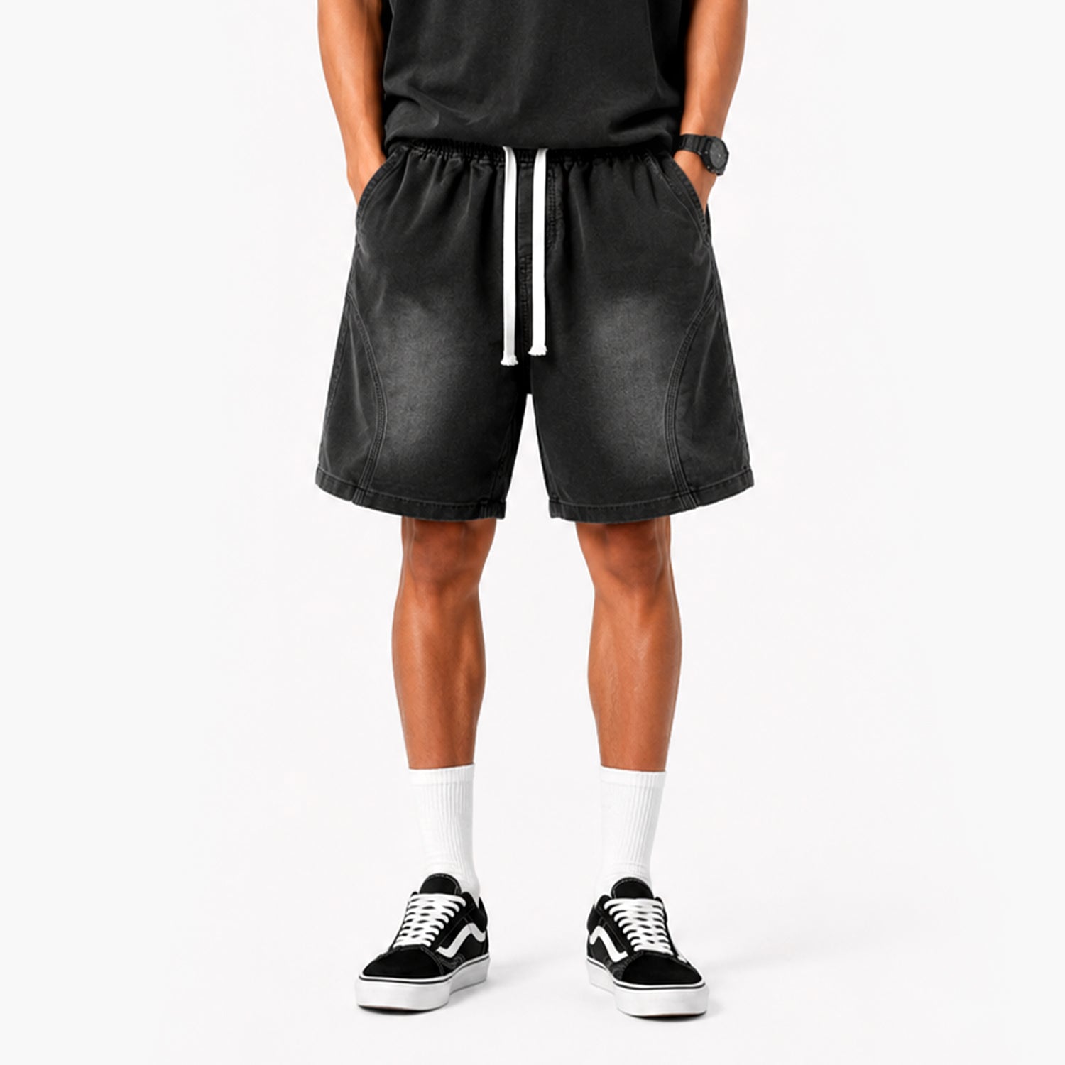 Lyocell Relaxed Denim Shorts