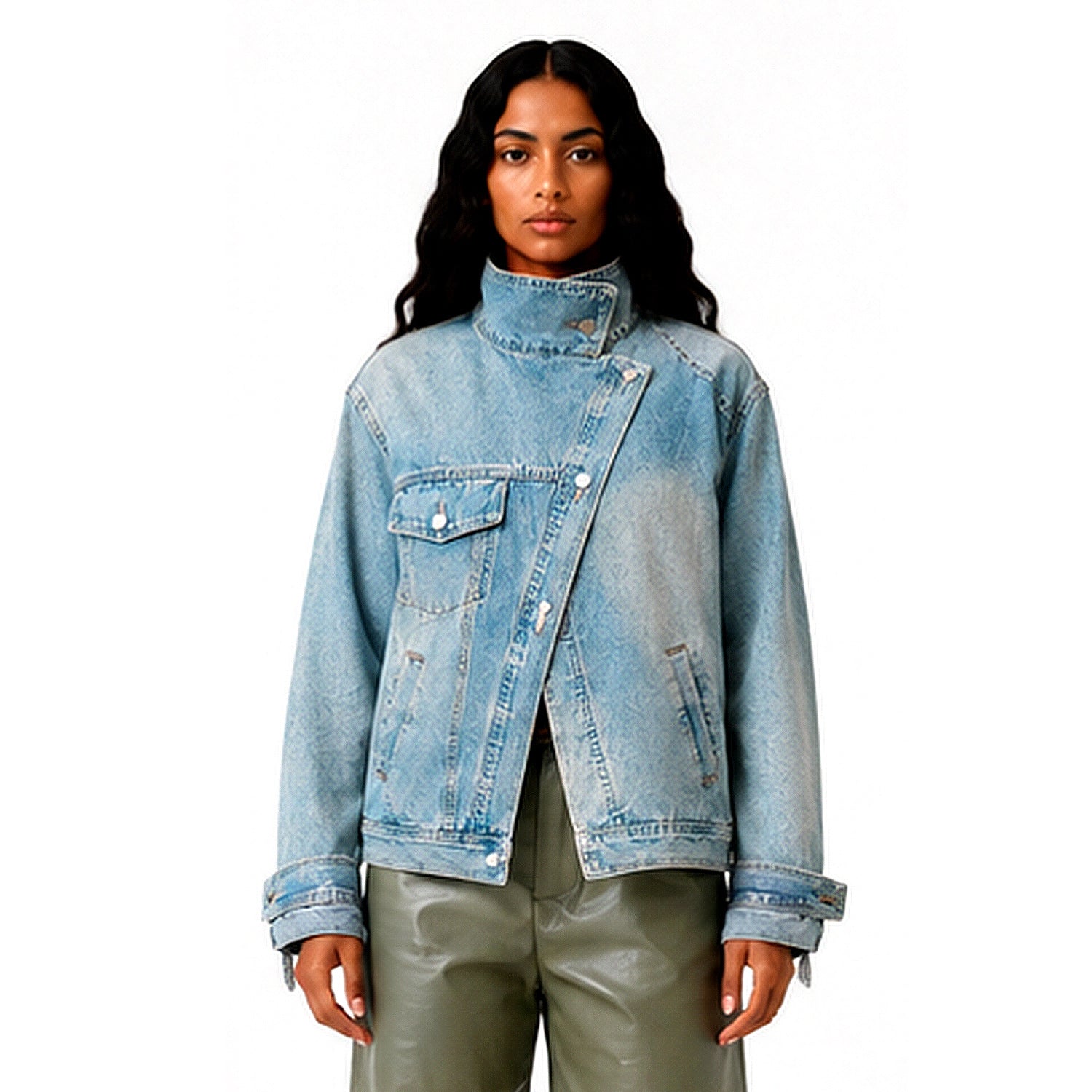 The Asymmetric Denim Statement Jacket