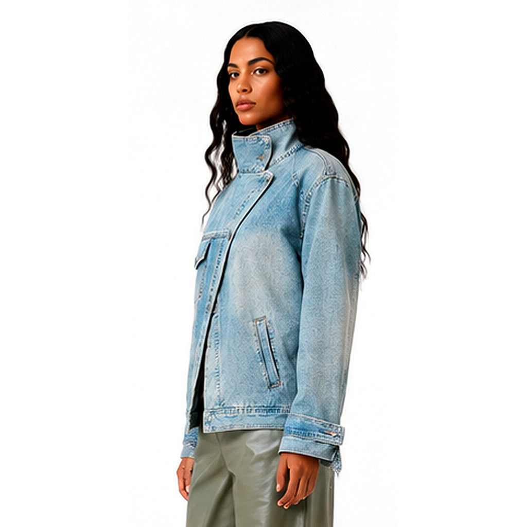 The Asymmetric Denim Statement Jacket