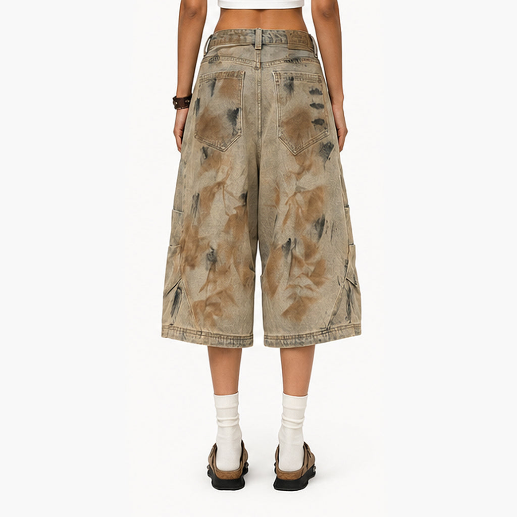 The Grunge Distressed Wide-Leg Capris
