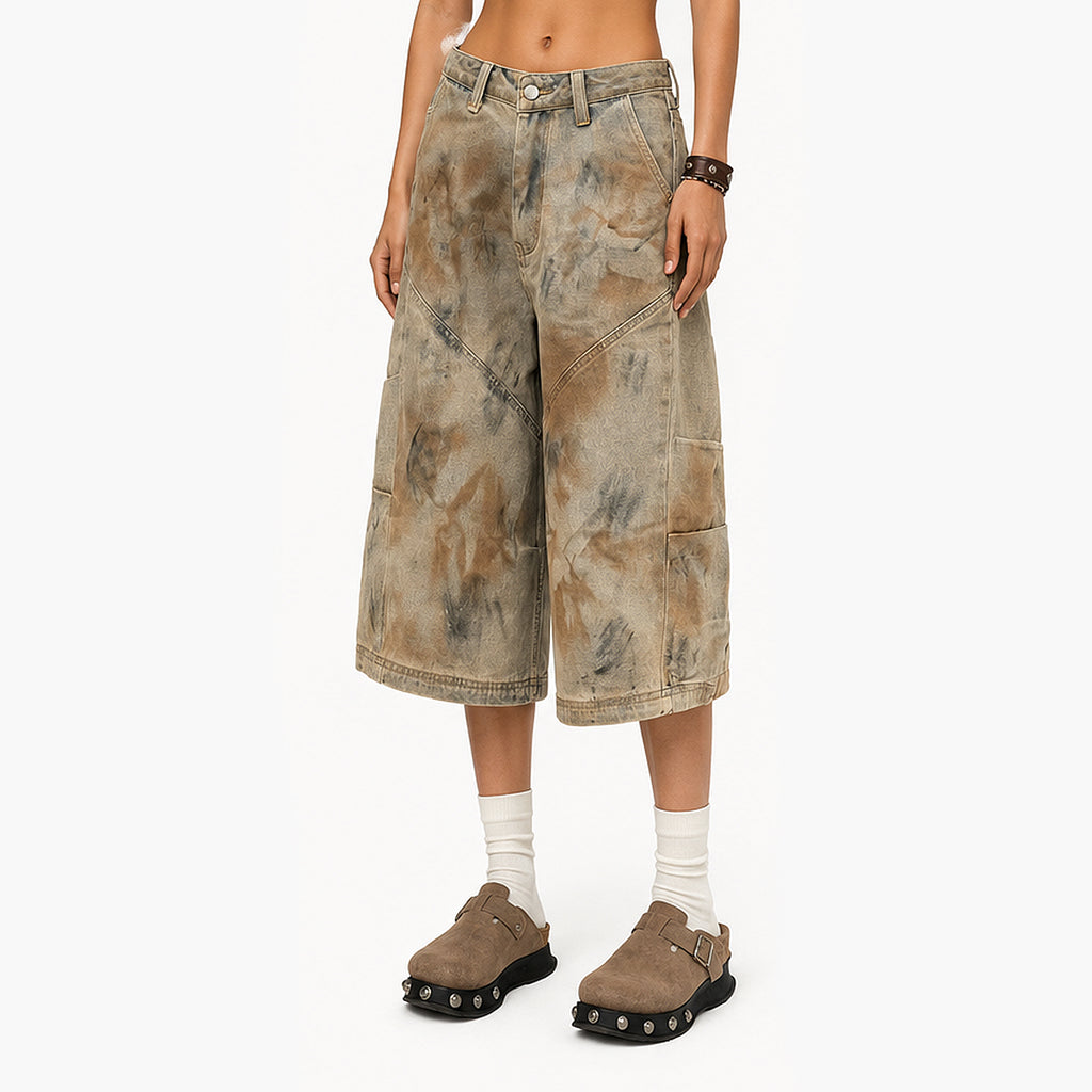 The Grunge Distressed Wide-Leg Capris