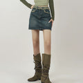 The Raw-Hem Distressed Denim Mini