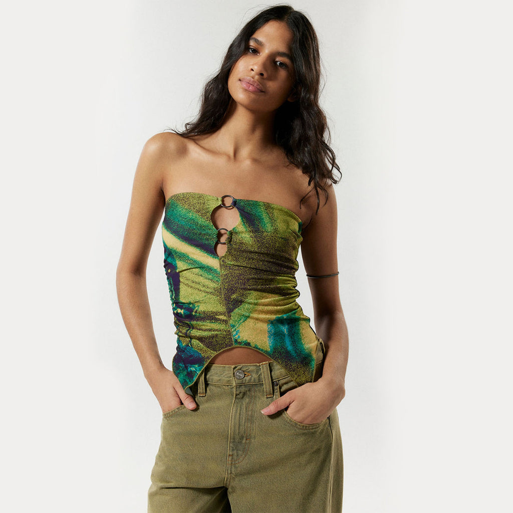 The Ultimate Y2K Strapless Ring Crop Top