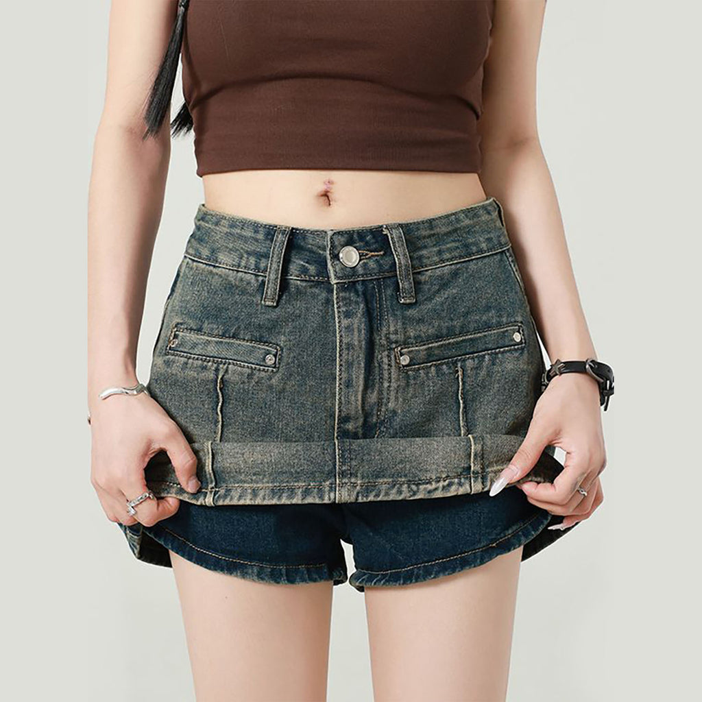 The Vintage-Wash Denim Mini