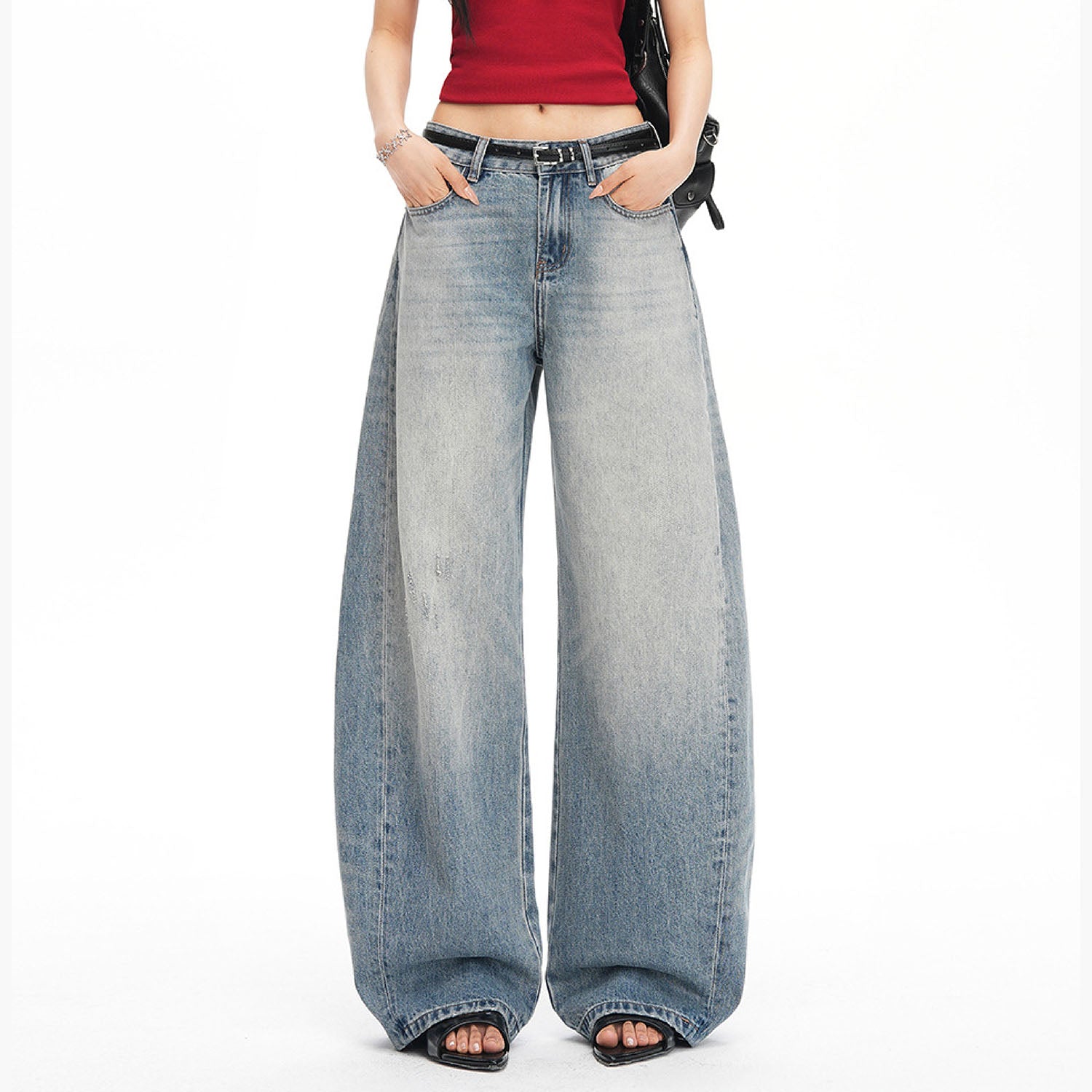 The Vintage-Wash Wide-Leg Denim