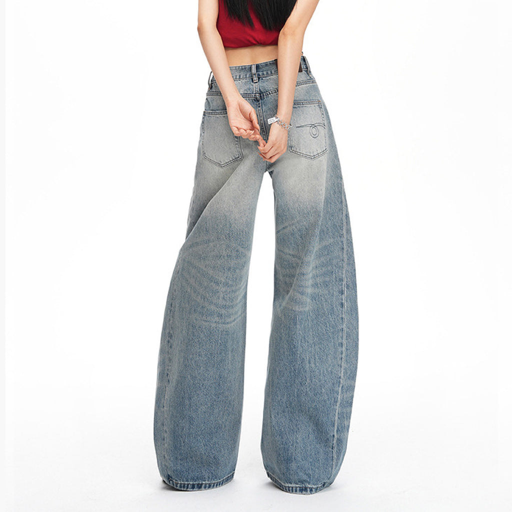 Pantalones anchos efecto lavado vintage