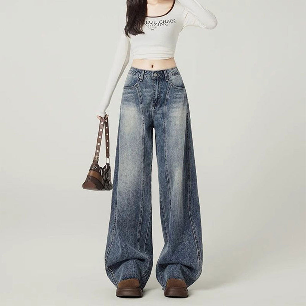 The Vintage Distressed Wide-Leg Jean