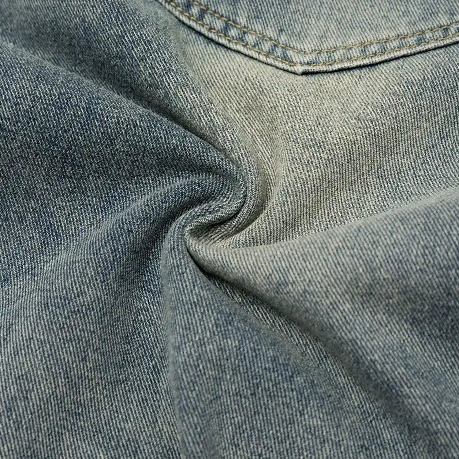Vintage Washed Pleated Denim Shorts