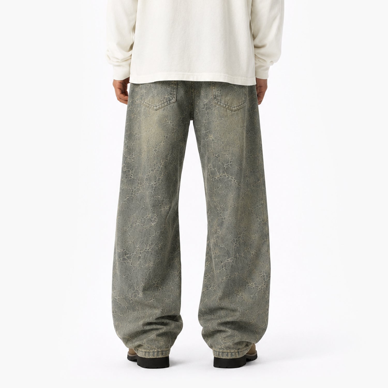 Vintage Washed Wide-Leg Denim Jeans