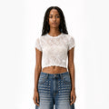 Sheer Mesh Cropped Tee